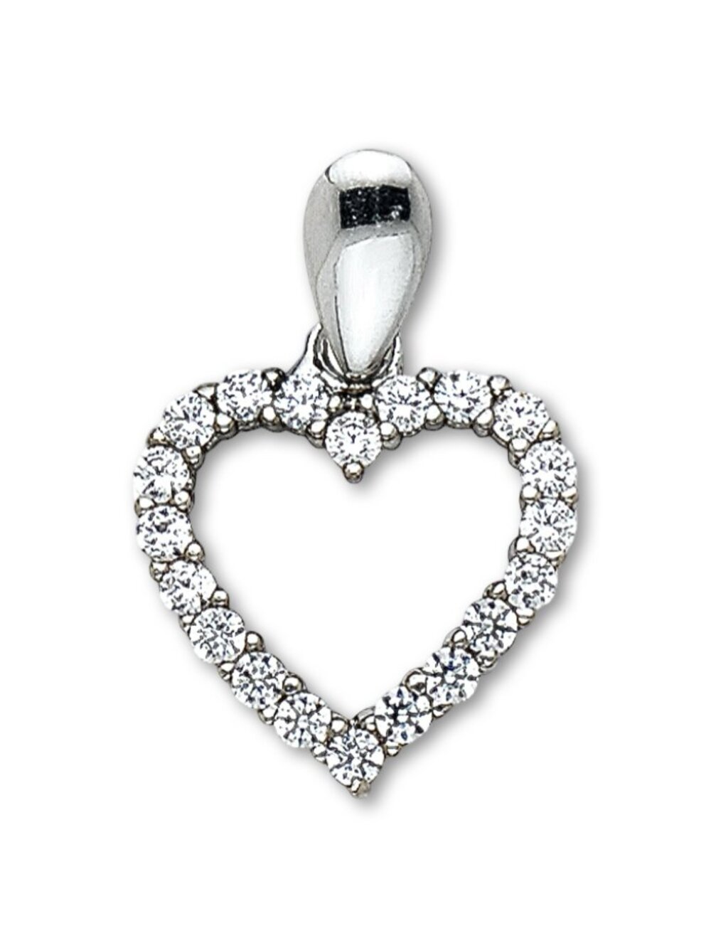 14K White Gold Heart Pendant | Minimalist Valentine Gift By Tehrani Jewelry